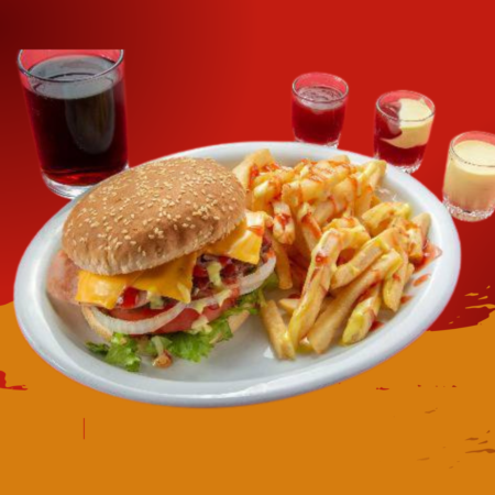 Combo Hamburguesa de Pollo+papas+pepsi355ml