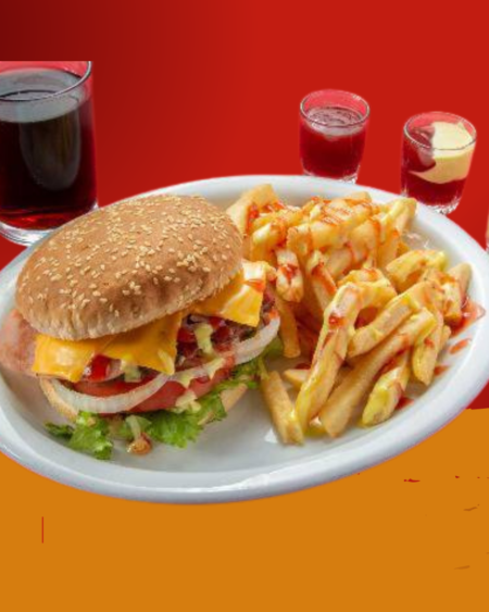 Combo Hamburguesa de Pollo+papas+pepsi355ml